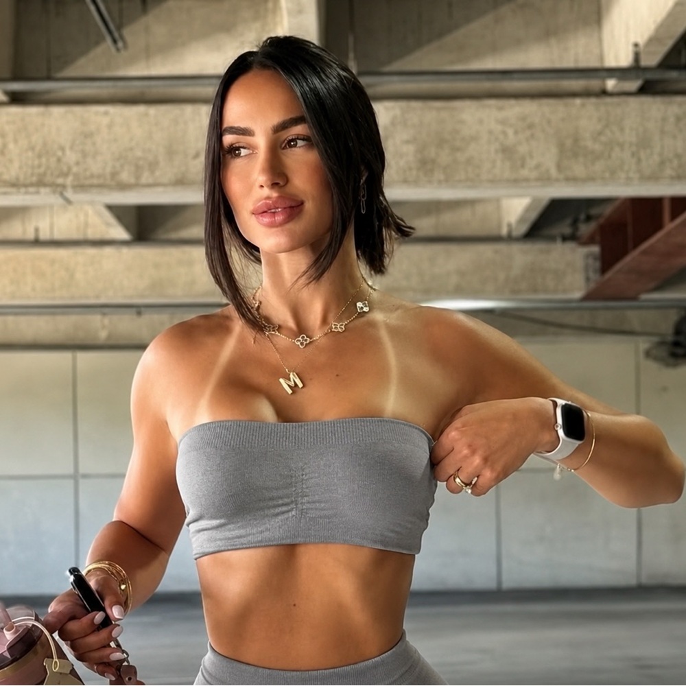 Bombshell Sportswear Gray Crop Top